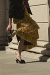 Pom Pom Slingback Kitten - Black Croc
