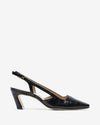 Sophie Slingback Kitten - Black Croc