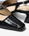 Sophie Slingback Kitten - Black Croc