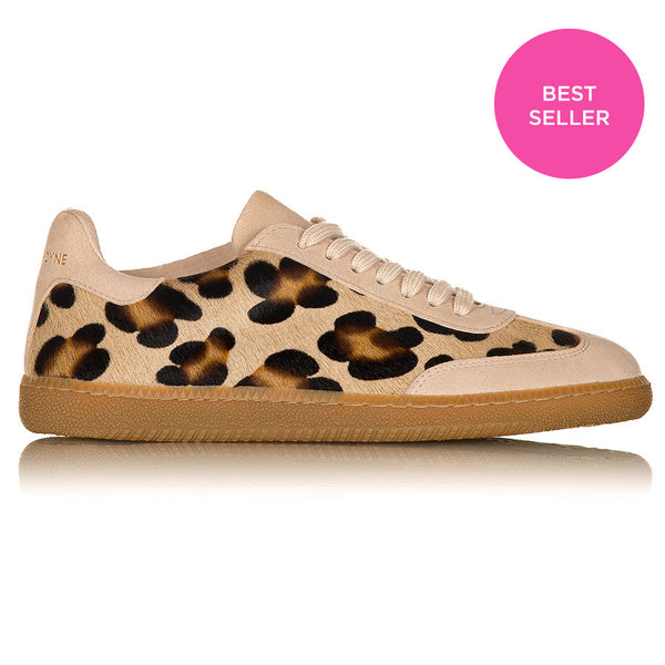 Sporty Trainer - Leopard/Beige Suede