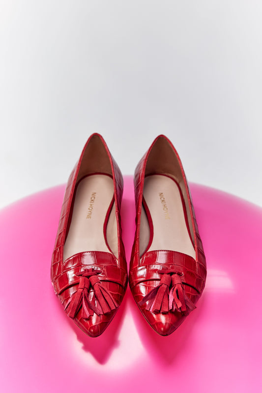 Tassel Flat - Red Croc