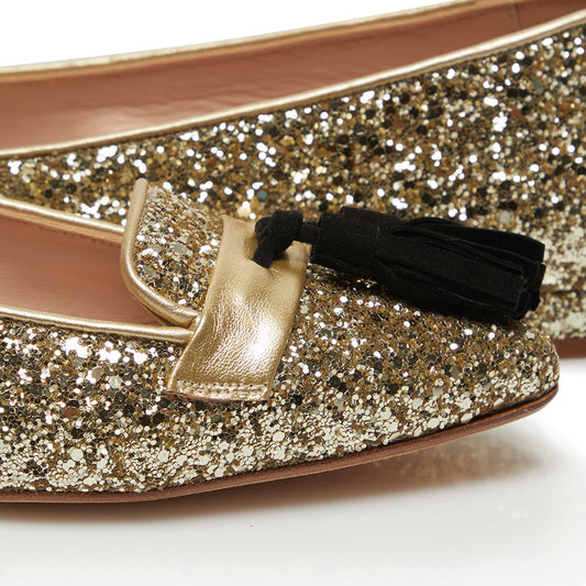 Tassel Flat - Gold Glitter