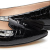 Tassel Flat - Patent Black Croc