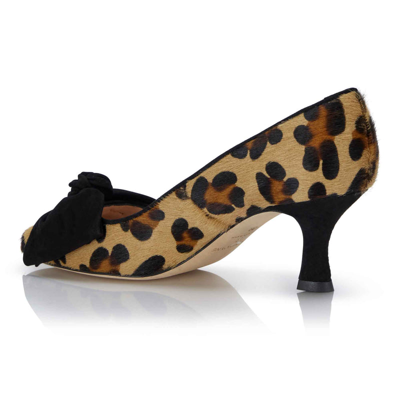 Bow Kitten Heel - Leopard