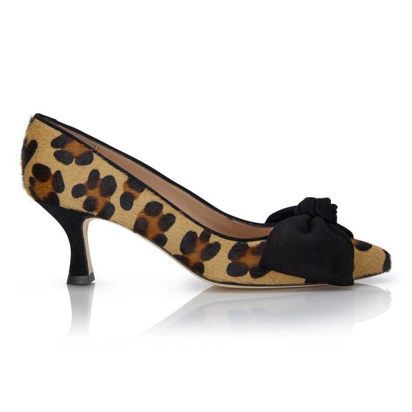 Bow Kitten Heel - Leopard