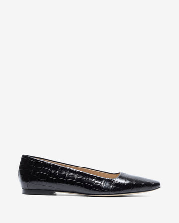 Margot Flat - Black Croc