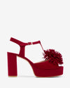 Pom Pom Platform - Red Suede