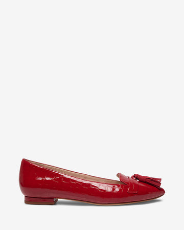 Tassel Flat - Patent Red Croc