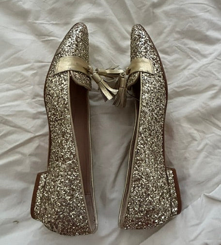 ReSELL - Tassel Flat - Gold Glitter 38.5