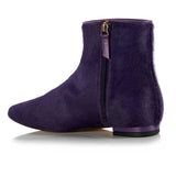 Flat Point Toe Ankle Boot - Pony Hair Purple