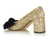 Bow Pump Heel - Gold Glitter