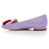 Flat Point Toe Tassel Shoe - Lilac & Red Tassel